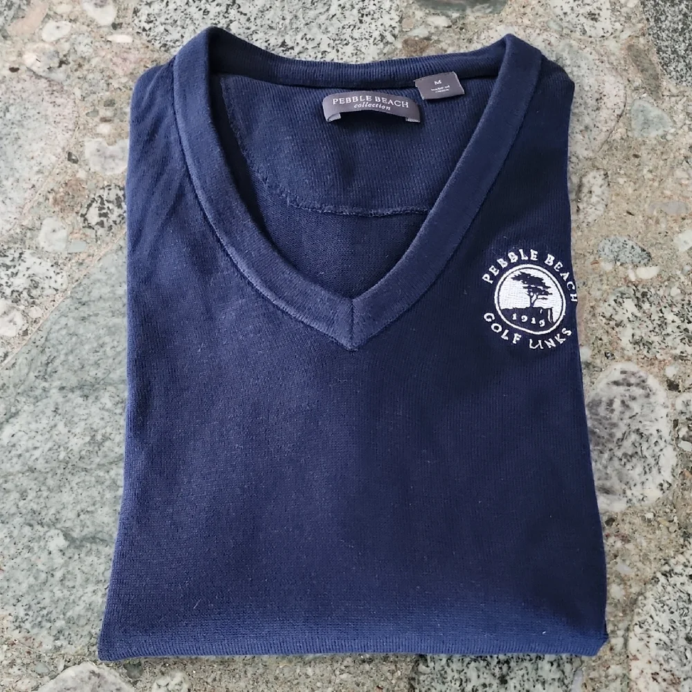 Pebble Beach Women's Navy Blue V-Neck Sweater - Picture 7 of 9
